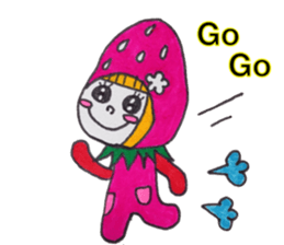 Bobbed heir strawberry sticker #3456888