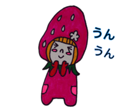 Bobbed heir strawberry sticker #3456894