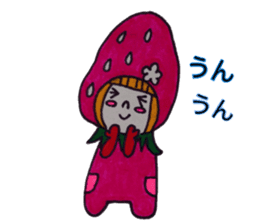 Bobbed heir strawberry sticker #3456894