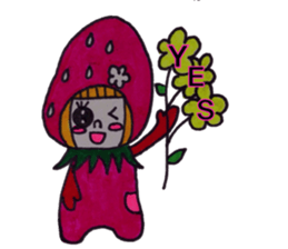 Bobbed heir strawberry sticker #3456895