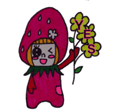 Bobbed heir strawberry sticker #3456895