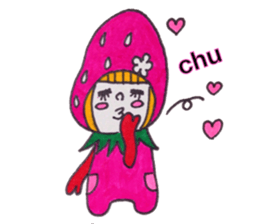 Bobbed heir strawberry sticker #3456901