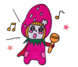Bobbed heir strawberry sticker #3456909