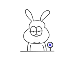 Thick rabbit3 sticker #3458725