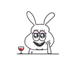 Thick rabbit3 sticker #3458741