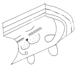 Bean-jam-filled wafers dog's daily sticker #3459469