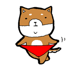 Of red pants Shiba Inu Sticker sticker #3466553