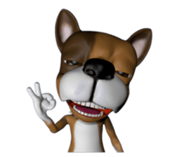 3D animal Faithful dog sticker #3467797