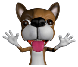 3D animal Faithful dog sticker #3467832