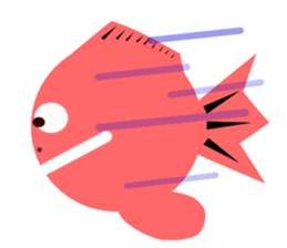 red and blue fish sticker #3469875