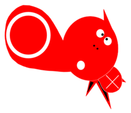 red and blue fish sticker #3469877
