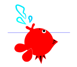 red and blue fish sticker #3469885