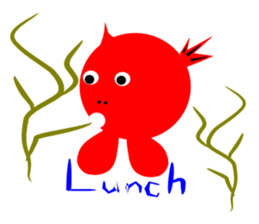 red and blue fish sticker #3469887