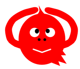 red and blue fish sticker #3469888