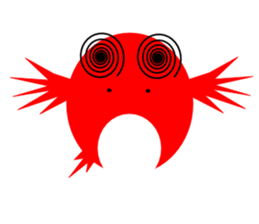 red and blue fish sticker #3469893