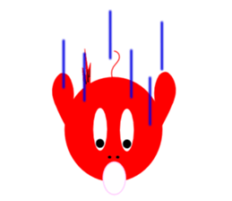 red and blue fish sticker #3469894