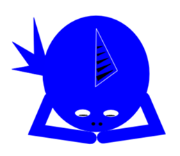 red and blue fish sticker #3469895