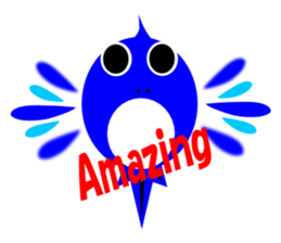 red and blue fish sticker #3469900