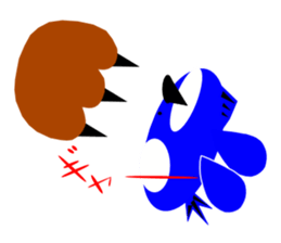 red and blue fish sticker #3469903