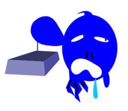 red and blue fish sticker #3469905