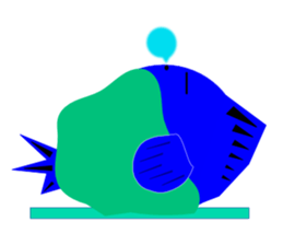 red and blue fish sticker #3469906