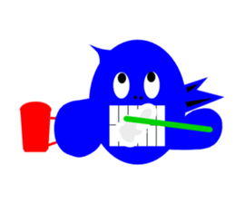 red and blue fish sticker #3469907