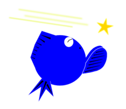 red and blue fish sticker #3469909