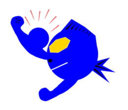 red and blue fish sticker #3469910