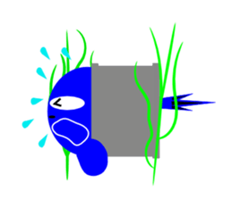 red and blue fish sticker #3469912