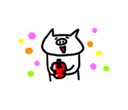 White pig chan3 sticker #3470625