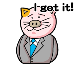 My boss is Butaneko. (English) sticker #3471677