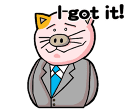 My boss is Butaneko. (English) sticker #3471677
