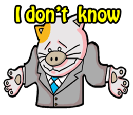 My boss is Butaneko. (English) sticker #3471678