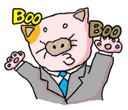 My boss is Butaneko. (English) sticker #3471692