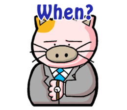 My boss is Butaneko. (English) sticker #3471706