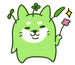 Green Shiba Inu Sticker sticker #3474714