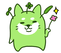 Green Shiba Inu Sticker sticker #3474714