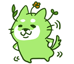 Green Shiba Inu Sticker sticker #3474715
