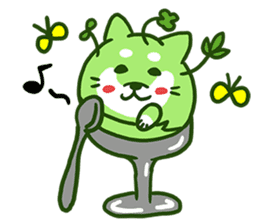 Green Shiba Inu Sticker sticker #3474718