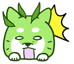 Green Shiba Inu Sticker sticker #3474722