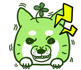 Green Shiba Inu Sticker sticker #3474723