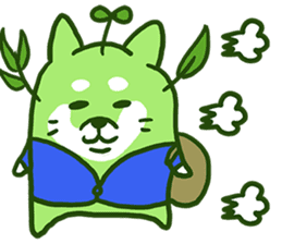 Green Shiba Inu Sticker sticker #3474724