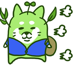 Green Shiba Inu Sticker sticker #3474724