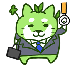 Green Shiba Inu Sticker sticker #3474725