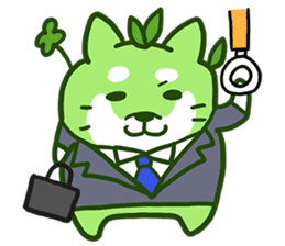 Green Shiba Inu Sticker sticker #3474725