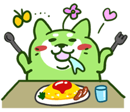 Green Shiba Inu Sticker sticker #3474729