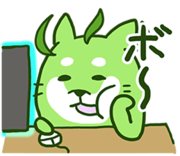 Green Shiba Inu Sticker sticker #3474730