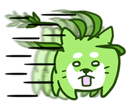 Green Shiba Inu Sticker sticker #3474742
