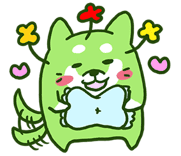 Green Shiba Inu Sticker sticker #3474747