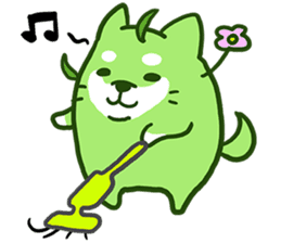 Green Shiba Inu Sticker sticker #3474749